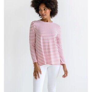 Alice Walk The Three-Quarter Tee Poppy & White Stripe Size Small